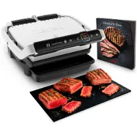 Tefal OptiGrill Elite GC750D30, Musta, Ruostumaton teräs, Muovi, Suorakulmainen, Kosketus, 600 cm², 300 x 200 mm