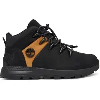 Timberland for boy. TB0A6BXDEMJ1 Sprint Trekker Mid leather shoes black (32), Flat, Laces, Sport, Outdoor, Sustainable, children's fashion