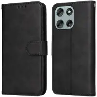 SKALO Motorola Moto G56 5G PU-nahka Lompakkokotelo - Musta