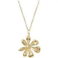 Timi Of Sweden Irregular Flower Dangling Necklace Gold