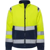 Fristads High vis tuulenpitävä fleecetakki lk 3 4041 FE Huomiokeltainen/Laivastonsininen 3XL