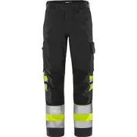 Fristads Vihreä Housut Huomio Luokka 1 2649 GPLU Huomiokeltainen/Musta C50