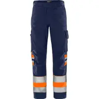 Fristads Vihreä Housut Huomio Luokka 1 2649 GPLU Huomio-oranssi/Laivastonsininen C60
