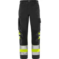 Fristads Vihreä Housut Huomio Luokka 1 2668 GPLU Huomiokeltainen/Musta C46