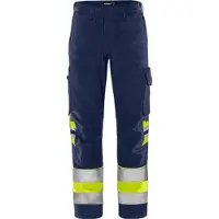 Fristads Vihreä Housut Huomio Luokka 1 2649 GPLU Huomiokeltainen/Laivastonsininen C58