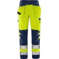 Fristads Vihreä Työkaluhousut Luokka 2 2641 GPLU Huomiokeltainen/Laivastonsininen C50