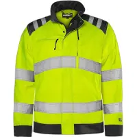 Fristads Vihreä Takki Huomio Luokka 3 4067 GPLU Huomiokeltainen/Musta 3XL