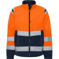 Fristads High vis tuulenpitävä fleecetakki lk 3 4041 FE Huomio-oranssi/Laivastonsininen XS