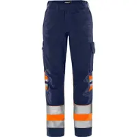 Fristads Vihreä Housut Huomio Naisten Luokka 1 2652 GPLU Huomio-oranssi/Laivastonsininen 48