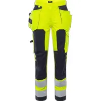 Fristads Palosuojatut Flamestat high vis rakentajan housut naisten lk 2 2775 ATHS Huomiokeltainen/Laivastonsininen 48