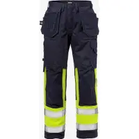Fristads Palosuojatut High Vis rakentajan housut lk 1 2586 FLAM Huomiokeltainen/Laivastonsininen D96