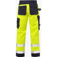 Fristads Palosuojatut High Vis rakentajan housut lk 2 2584 FLAM Huomiokeltainen/Laivastonsininen C158
