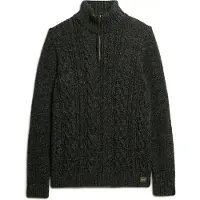 Superdry for man. M6110639A Half-zip braided knitted jumper Jacob black (M), Casual, Acrylic