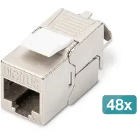 Digitus Suojattu FTP Cat6A Keystone-liitinmoduuli, Tool-free, hopea, 48kpl