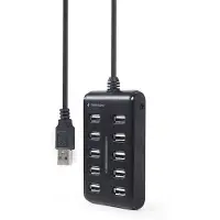 Gembird UHB-U2P10P-01, USB 2.0 Type-A, USB 2.0 Type-A, Musta, 0,8 m, 5 V, Windows 10, Windows 11, Windows 7, Windows 8