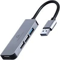 Gembird UHB-U3P1U2P3-01, Langallinen, USB 3.2 Gen 1 (3.1 Gen 1) Type-C, Hopea, HDD, Windows 10, Windows 11, Windows 7, Windows 8, 28 mm