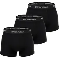 Emporio Armani for man. EM000259_AF14132 Set of 3 Essential black cotton elastic knit Boxers (XL), Homewear