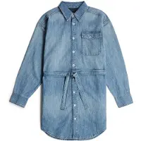 G-Star Belted Shirt Dress L\S Wmn - Blue - XXL