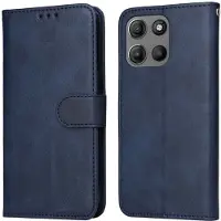 SKALO Motorola Moto G15 4G PU-nahka Lompakkokotelo - Sininen