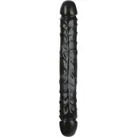 Doc Johnson Jr. Veined Suonikas Kaksipäinen Dildo 30 cm - Black