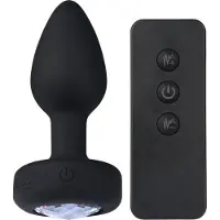 Sinful Vibrating Jewel Pieni Värisevä Anustappi 8 cm - Black