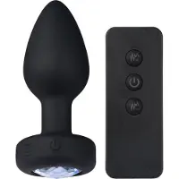 Sinful Vibrating Jewel Keskikokoinen Värisevä Anustappi 9 cm - Black