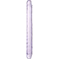 Realrock Crystal Clear Dong Kaksipäinen Dildo 45 cm - Purple