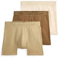 Ralph Lauren Stretch Cotton Boxer Brief 3-Pack - Beige - XXL