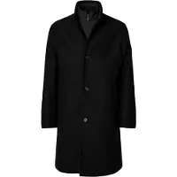 Selected Slmrainar Wool Blend Coat Noos - Black - M