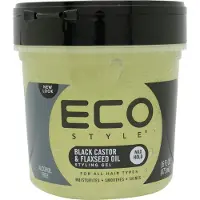Eco Styler Eco Style, Tyyli Geli, Max Hold, Kaikki Hiusten Tyypit, Musta Castor & Flaxseed Öljy, 16 oz (454 g)
