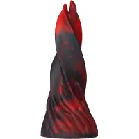 XR Brands Creature Cocks Hell Kiss - kierteinen silikonidildo - 19 cm (punainen)
