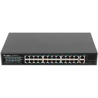 Lanberg RSFE-24P-2C-250, Hallitsematon, Gigabit Ethernet (10/100/1000), Power over Ethernet -tuki, Telineasennus, 1U