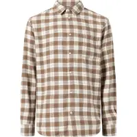 KnowledgeCotton Apparel Loose Fit CheckeredShirt Beige Check - M