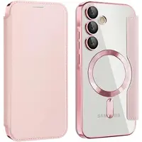 Mtp Products Samsung Galaxy A55 Käännä Kotelo Korttipaikalla - MagSafe-yhteensopiva - Pinkki