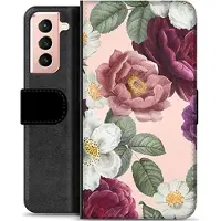Mtp Products Samsung Galaxy S21 5G Premium Lompakkokotelo - Romanttiset Kukat