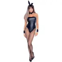 Cottelli Bunny - seksikäs pupuasu - kiiltävä - 5 osaa - XL