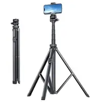 Mtp Products T01 Kannettava kolmijalka ja selfiekeppi - 1.8m - musta