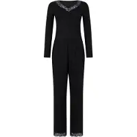 Hunkemoller Pj Ls Jersey Modal Lace Nana - Black - M