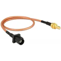 DeLOCK 89676, 0,3 m, RG-316, FAKRA A, SMB, Musta, Ruskea, Kulta