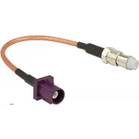 DeLOCK 89675, 0,15 m, RG-316, FAKRA D, FME, Musta, Ruskea