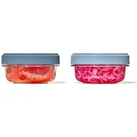 Oxo - Twist & Stack Säilytyspurkki 35,5 cl 2 kpl Kirkas/Sininen