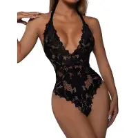 Dark Red Brand Seksikäs pitsinen bodysuit Red Passion