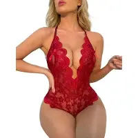 Dark Red Brand Seksikäs pitsinen bodysuit Romantic Charm