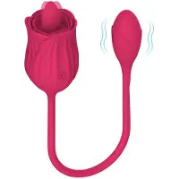 Dark Red Brand 2in1 nuoleva ja värisevä seksilelu All in One Rose Toy