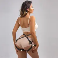 Dark Red Brand Seksikäs nahkavyö perhosyksityiskohtiin Leather Sexy Bondage Butterfly Belt, Universaali