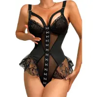 Dark Red Brand Seksikäs korsetti bodysuit Call Me Baby