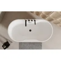 Besco Kylpyamme Navia Black&White Matt, 160 x 80 cm, mustat yksityiskohdat