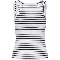 Gestuz Drewgz Sl Reversible Stripe Top Noos - White - XS