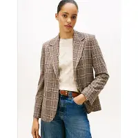 Tommy Hilfiger Core Check Reg Straight Blazer - Beige - 44