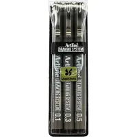 Artline Fineliner Drawing System Black 3 kpl